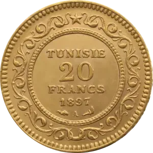 20 Franków Tunezyjskich Bej Różne Roczniki awers