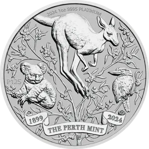 Perth Mint 125. rocznica powstania 1 uncja Platyny 2024 rewers