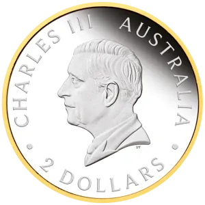 Perth Mint 125. rocznica powstania 2 uncje Srebra 2024 Gilded awers