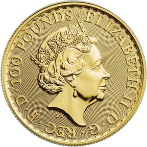 Britannia Królowa Elżbieta II 1 uncja złota 2023 awers