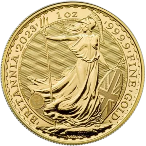 Britannia Królowa Elżbieta II 1 uncja złota 2023 rewers