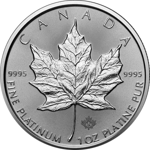 Kanadyjski Liść Klonowy 1 uncja platyny 2024 rewers