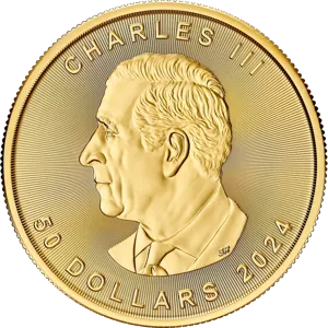 Kanadyjski Liść Klonowy 1 uncja złota 2024 awers