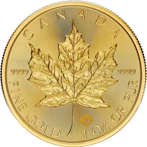 Kanadyjski Liść Klonowy 1 uncja złota 2024 rewers