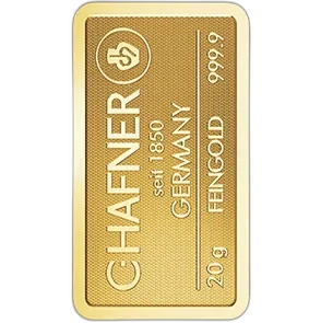 Sztabka złota 20 gramów C.Hafner